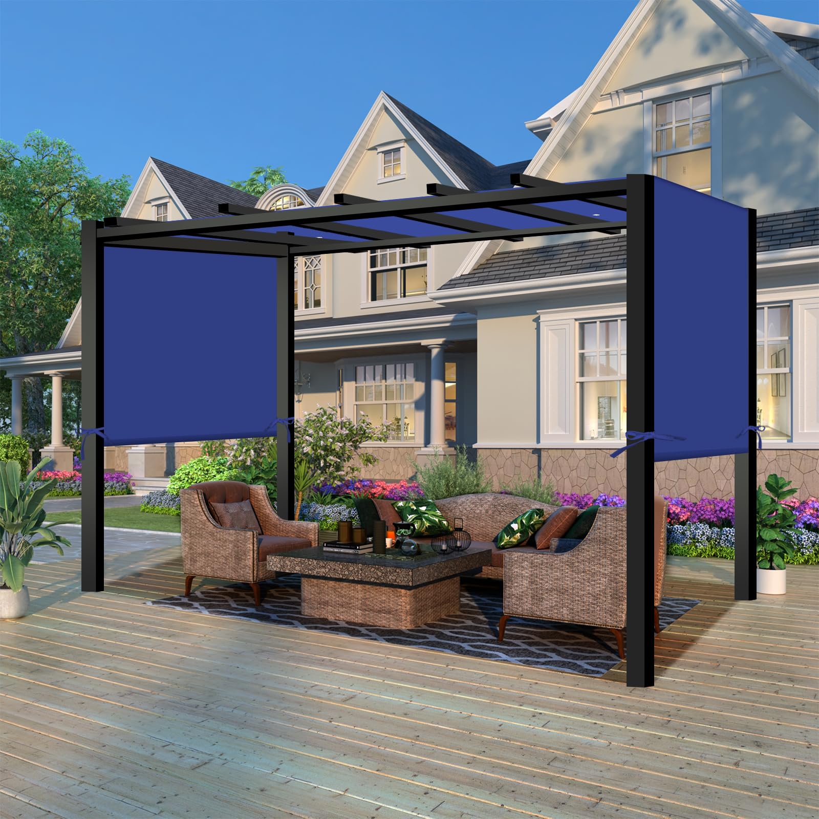 Amadecohome waterproof gazebo top close-up highlighting rain protection