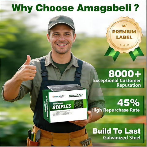 AMAGABELI multi-surface use stakes secure weed barriers hoses and raised beds