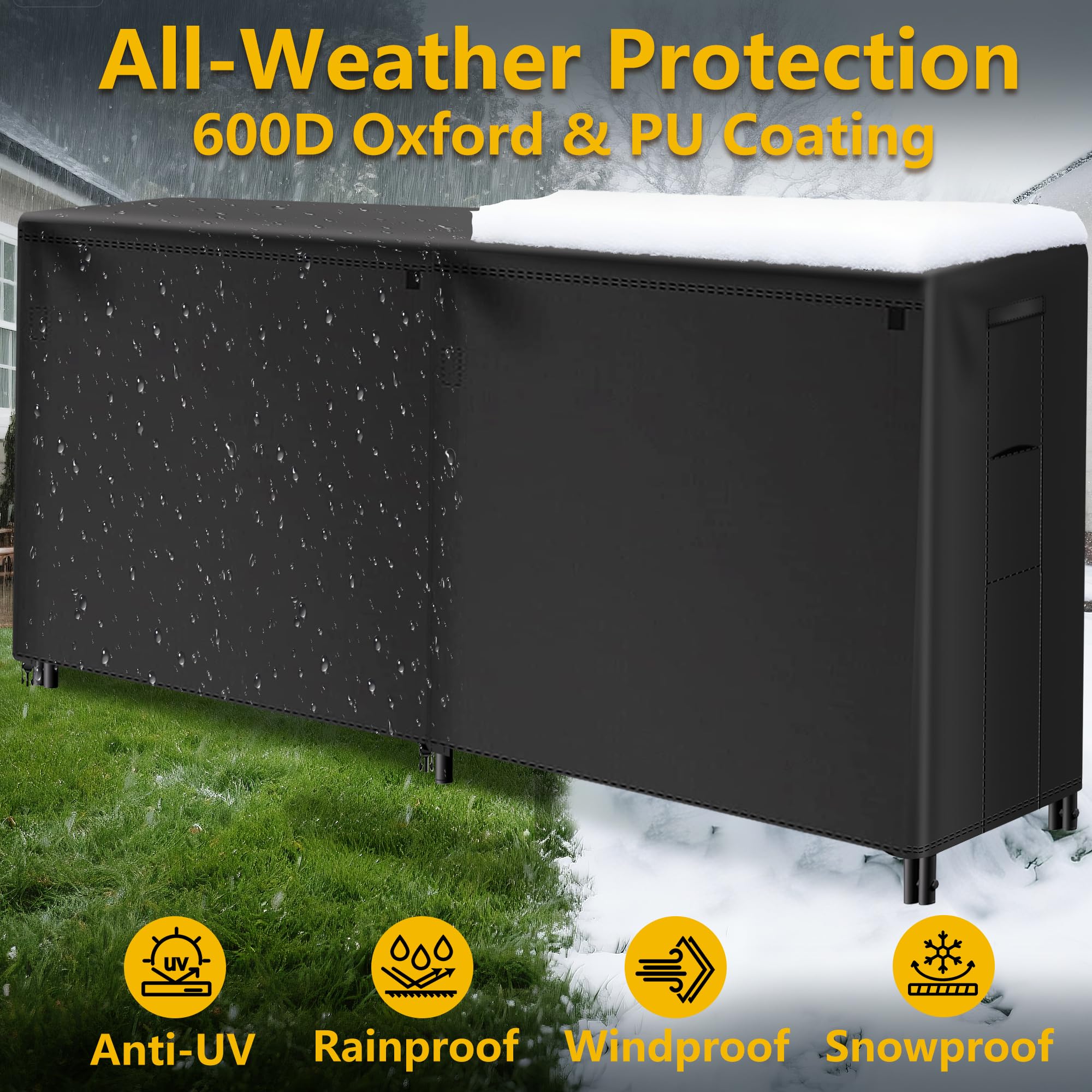AMAGABELI cover with elastic drawstring provides a tight fit.