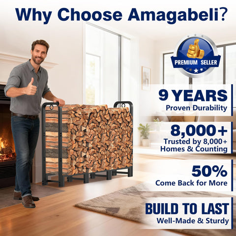 AMAGABELI rack eight legs provide sturdy support for logs