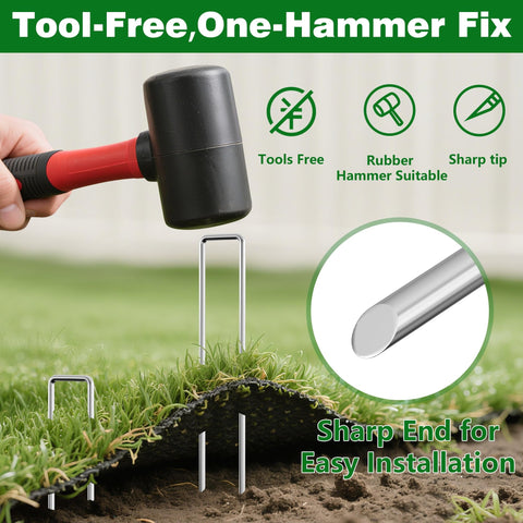 AMAGABELI Garden & Home weed barrier fabric staple provides firm fabric anchoring