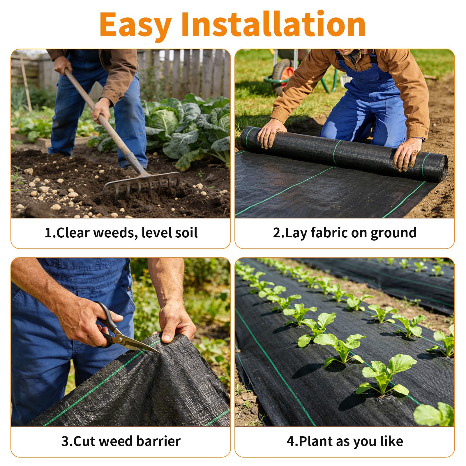 AMAGABELI green-striped alignment assists precise plant placement during installation.