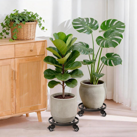 AMAGABELI Garden & Home outdoor plant dolly on patio for flexible rearrangement.