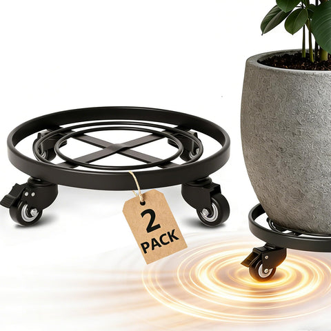 AMAGABELI Garden & Home plant caddy with wheels, 14-inch, ideal for easy indoor relocation.