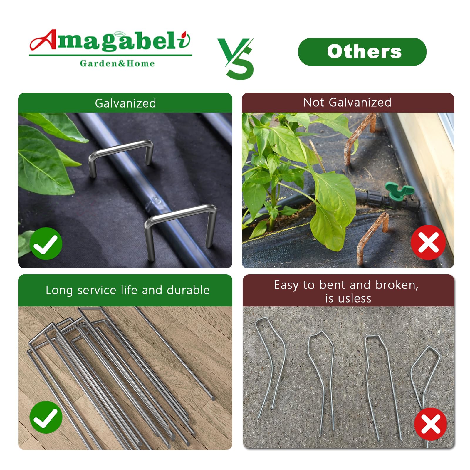AMAGABELI Garden rust-resistant galvanized finish resists weathering for year-round use