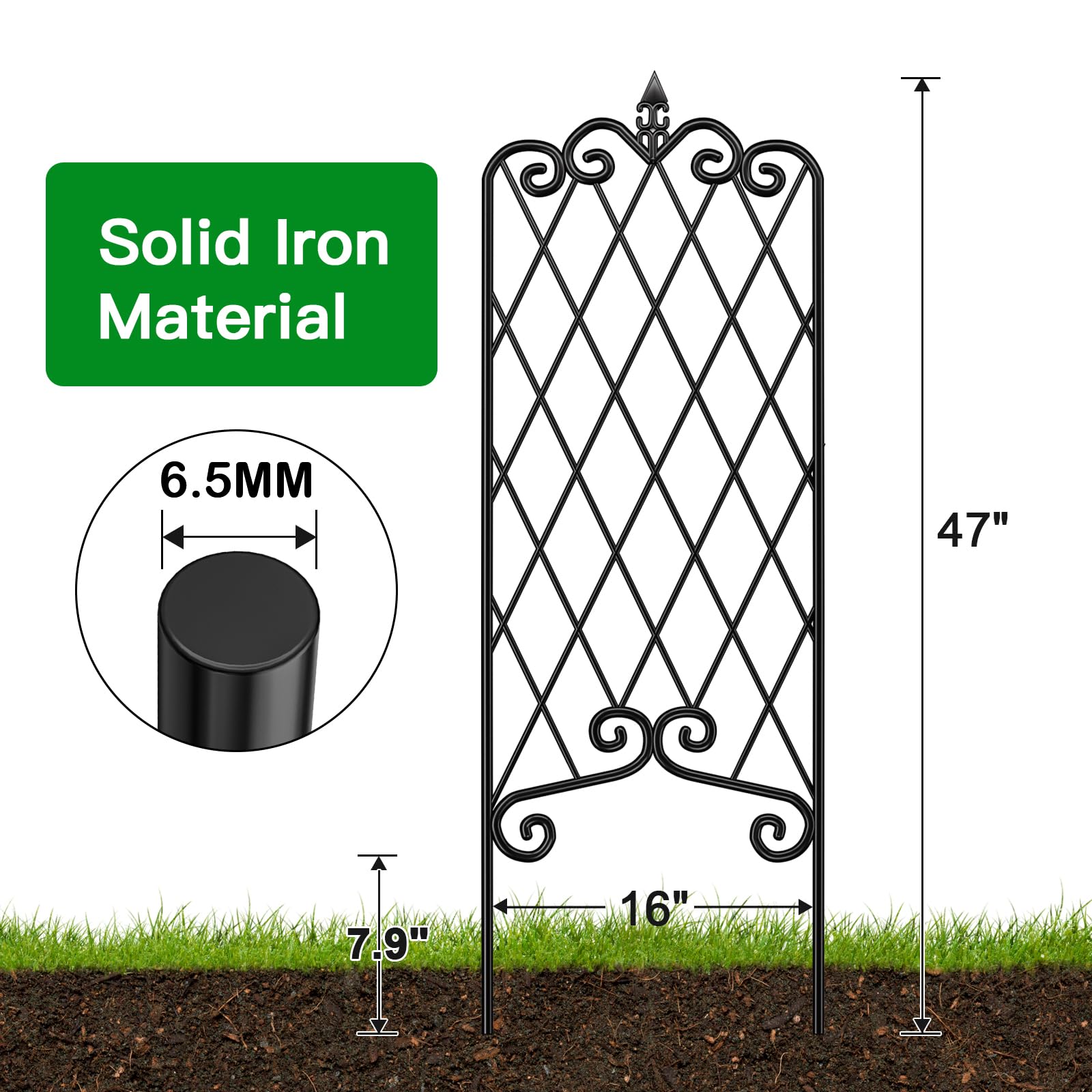 Amagabeli Garden Trellis weather-resistant finish resists rain and sun.