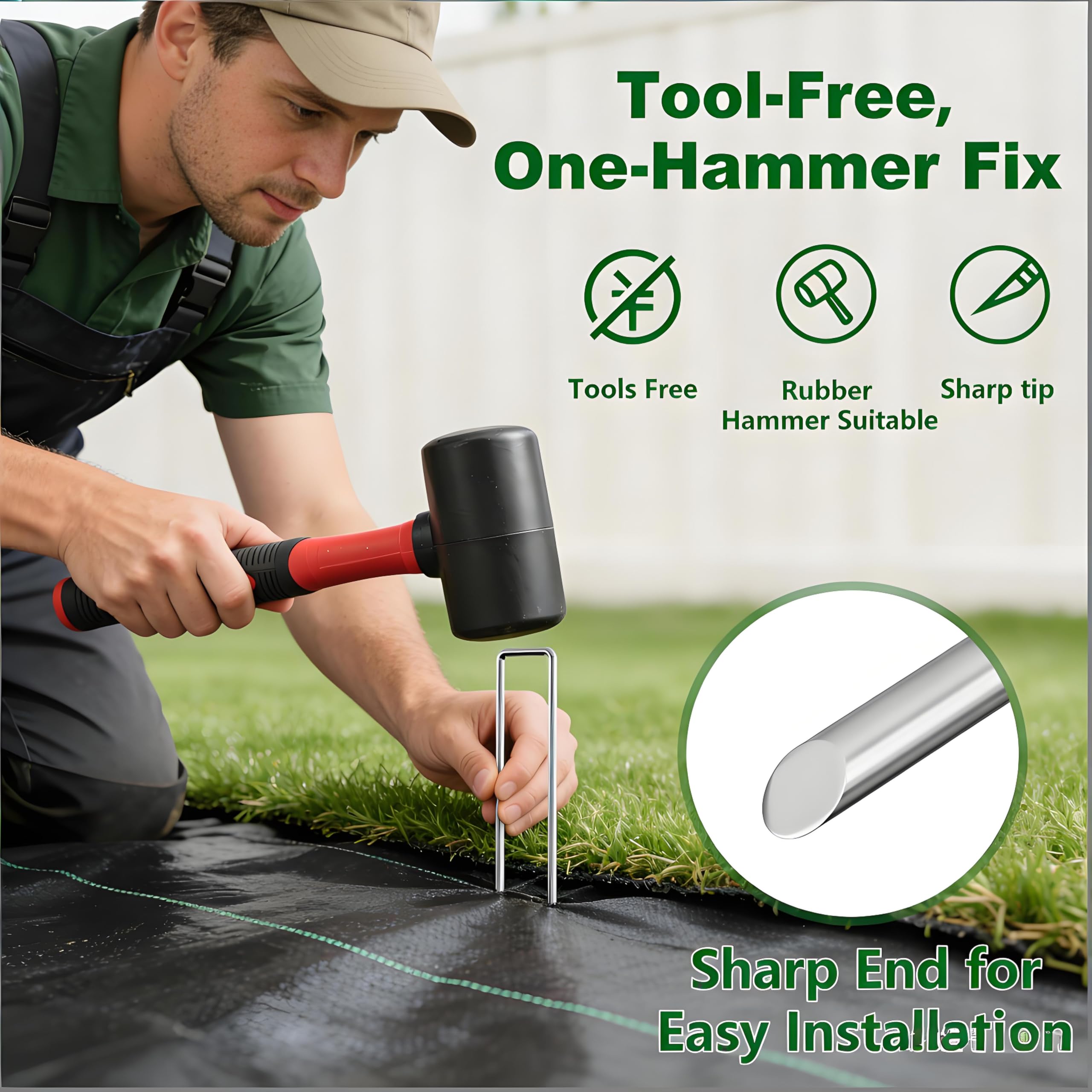 AMAGABELI landscape stakes 11ga prevent bending in hard soil during installations