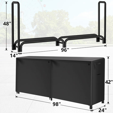 AMAGABELI wood storage solution shields logs from rain, snow, and sun.