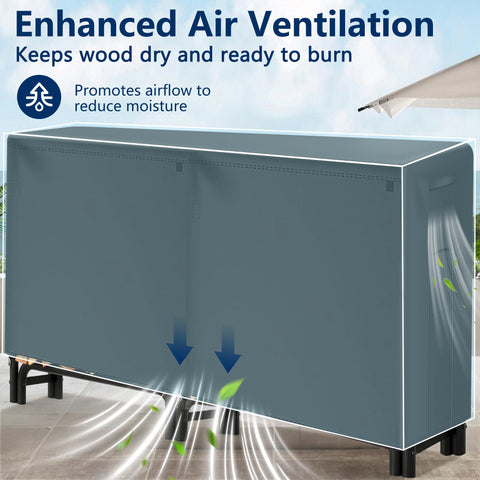 AMAGABELI firewood rack ventilation keeps wood dry and ready.