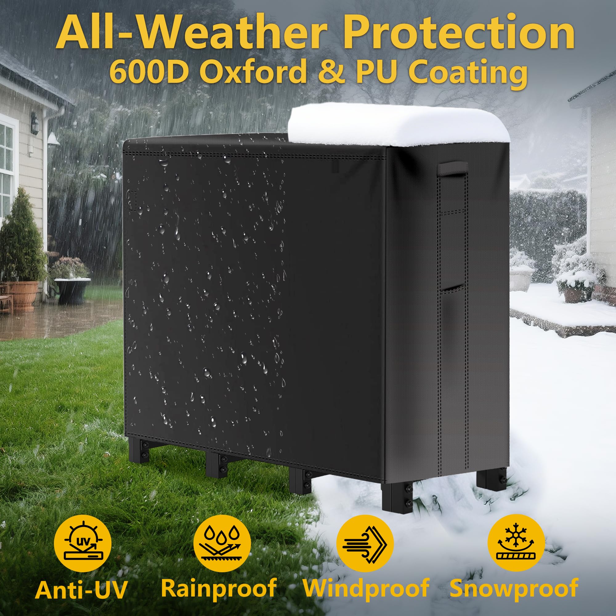 AMAGABELI waterproof 600D cover protects wood from moisture.
