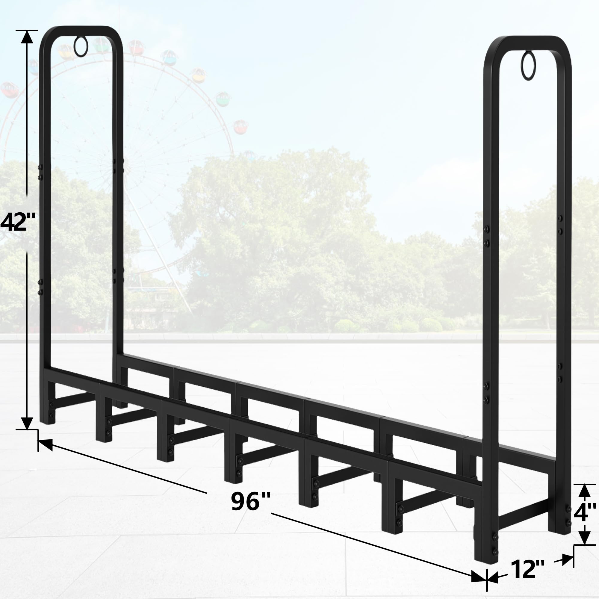 Amagabeli garden storage rack helping organize wood in a garage