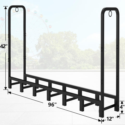 Amagabeli garden storage rack helping organize wood in a garage
