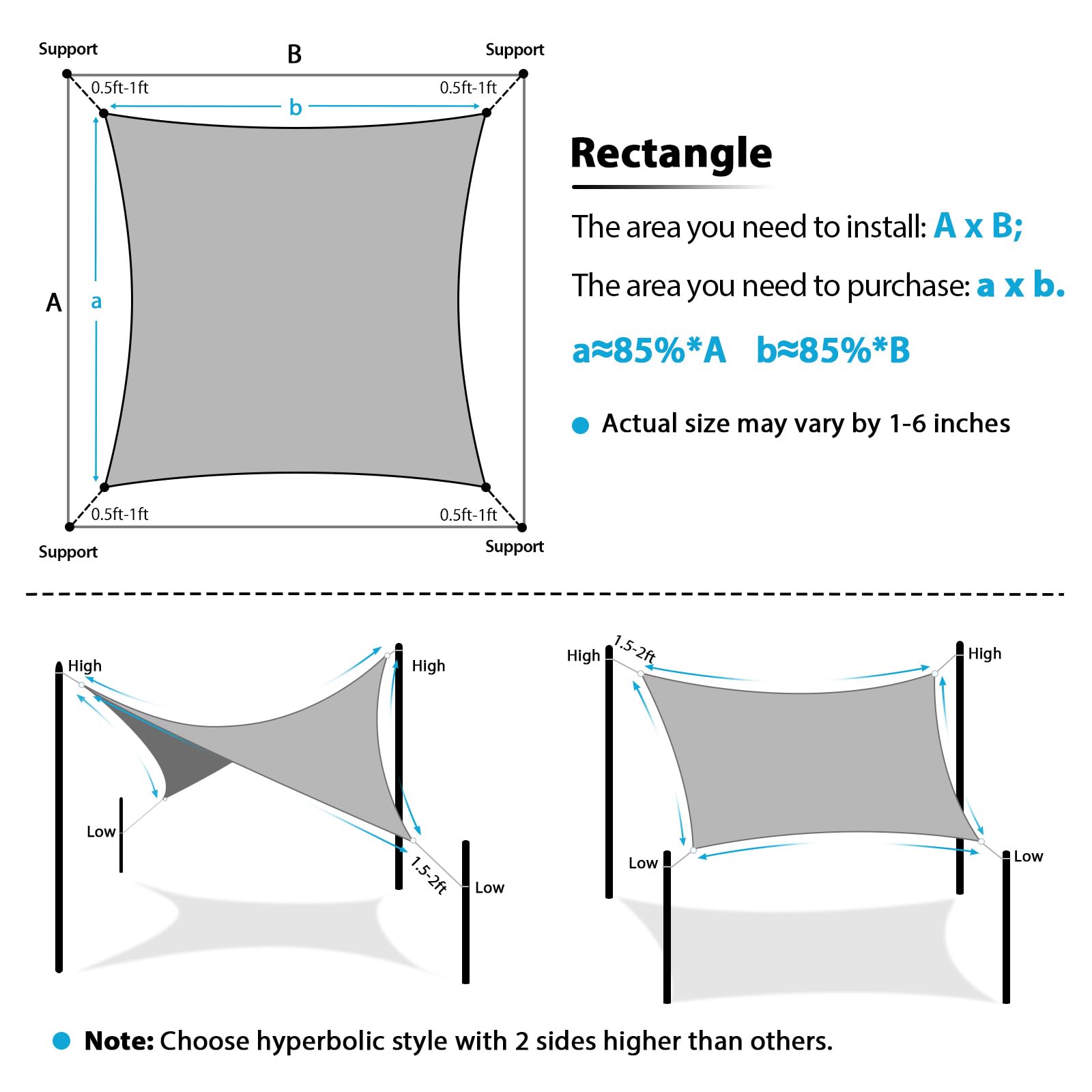Amagenix customizable shade sail sized to fit unique outdoor spaces