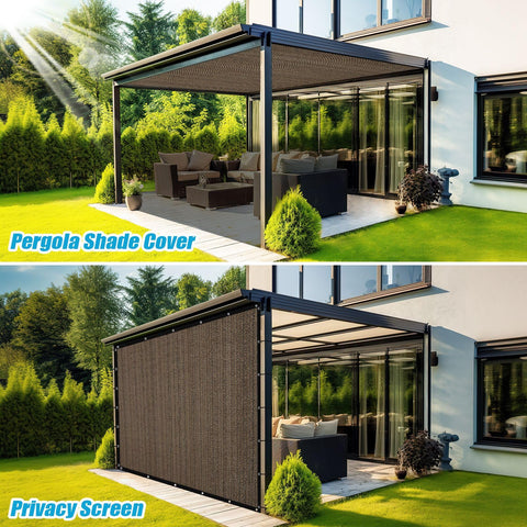 Amagenix dense shade privacy screen over a patio area