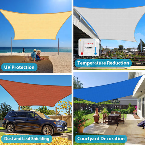 Amagenix sun shade sail with 304 stainless D-rings offers durable, secure mounting.