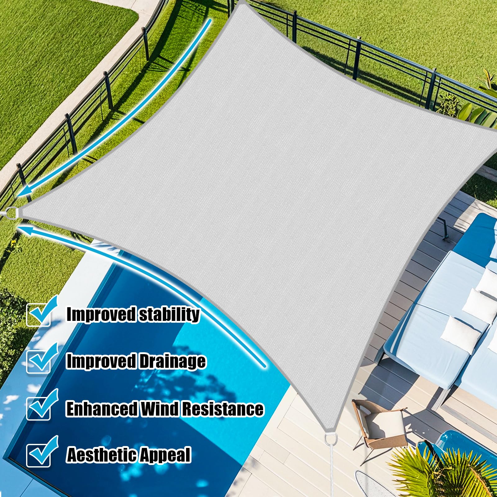 Amagenix customizable sizes fit patios, gardens, pergolas, carports.