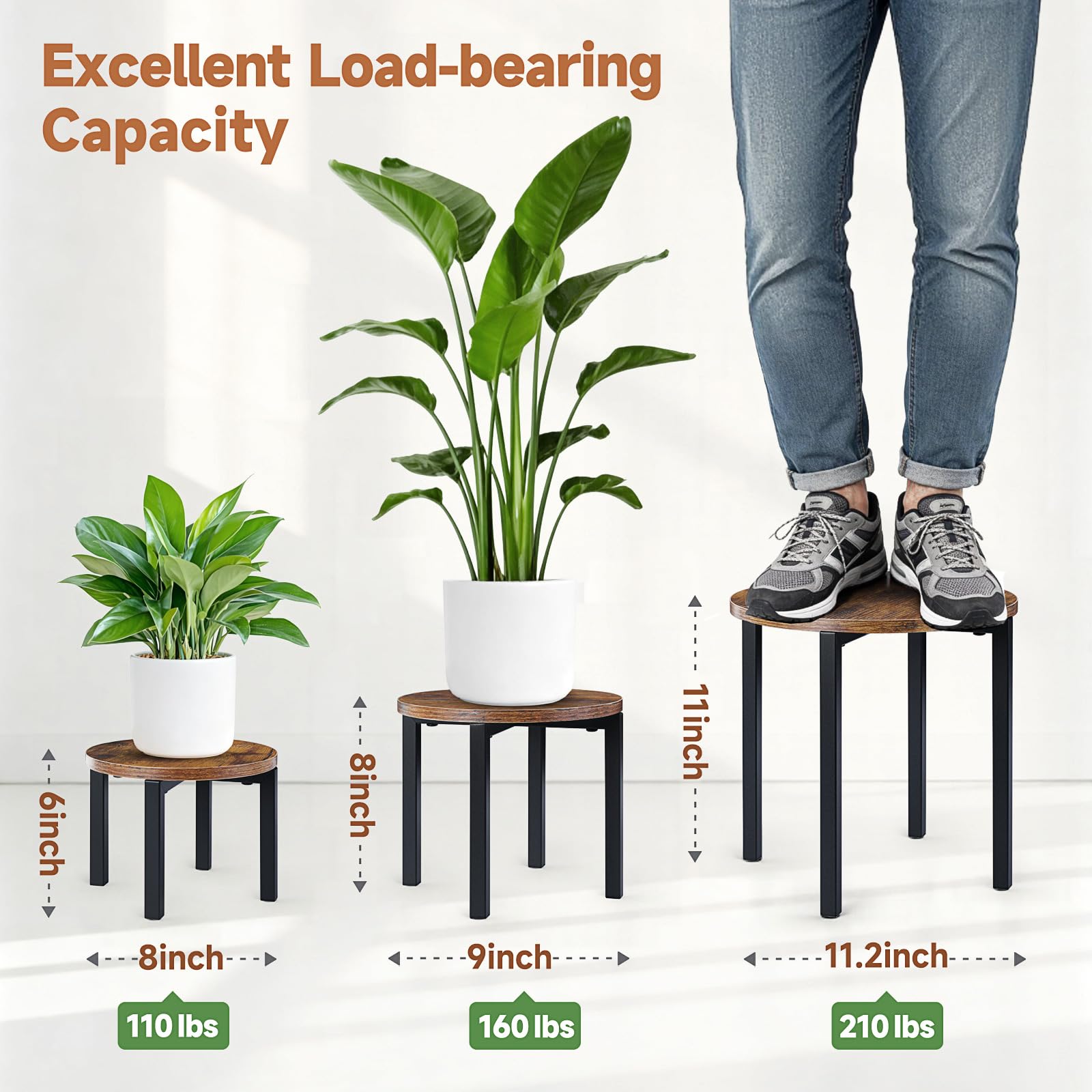 Amaoot plant stands with protective pads prevent floor scratches during rearrangement