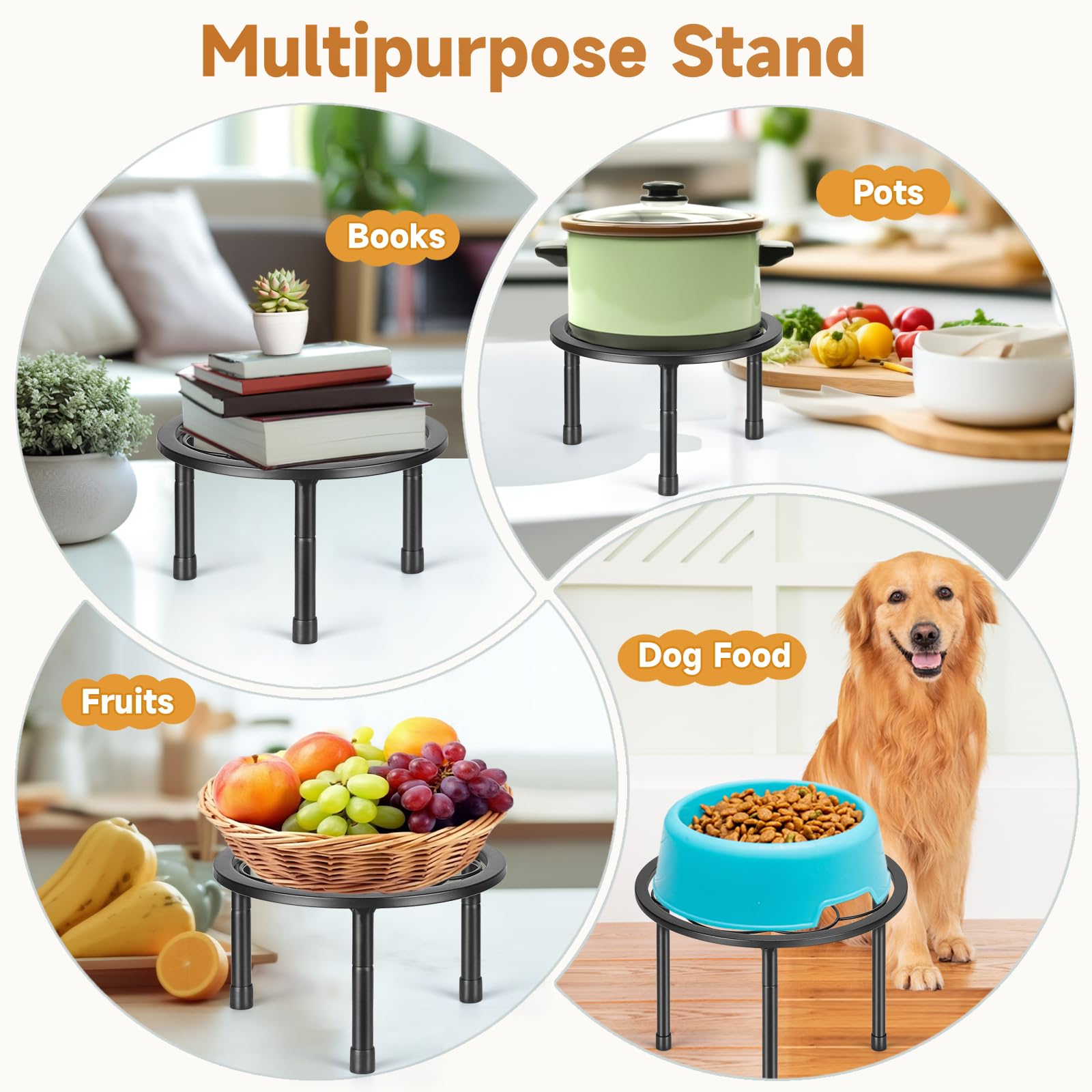 Amaoot multi-height stand creates layered arrangements for space optimization.