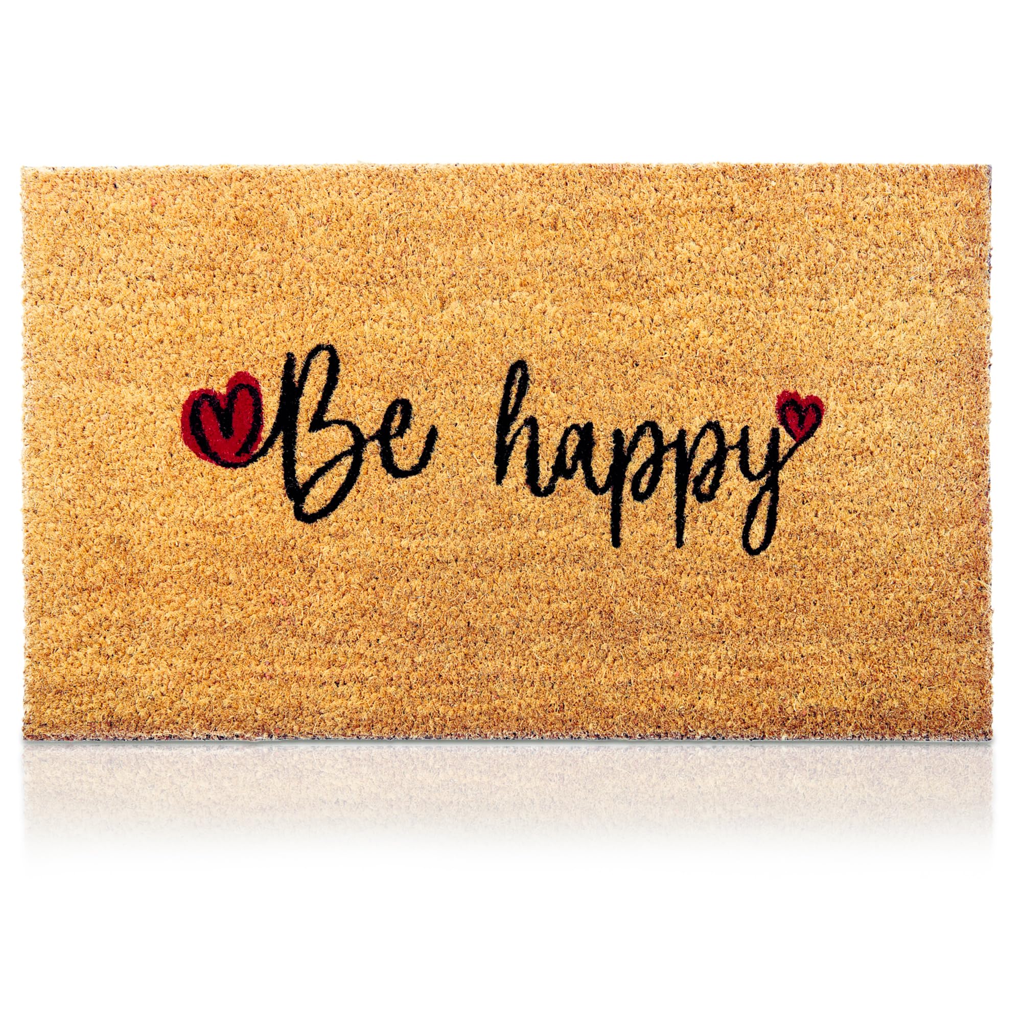 AMARU DOOR MATS Be Happy coir door mat front entry enhances curb appeal.