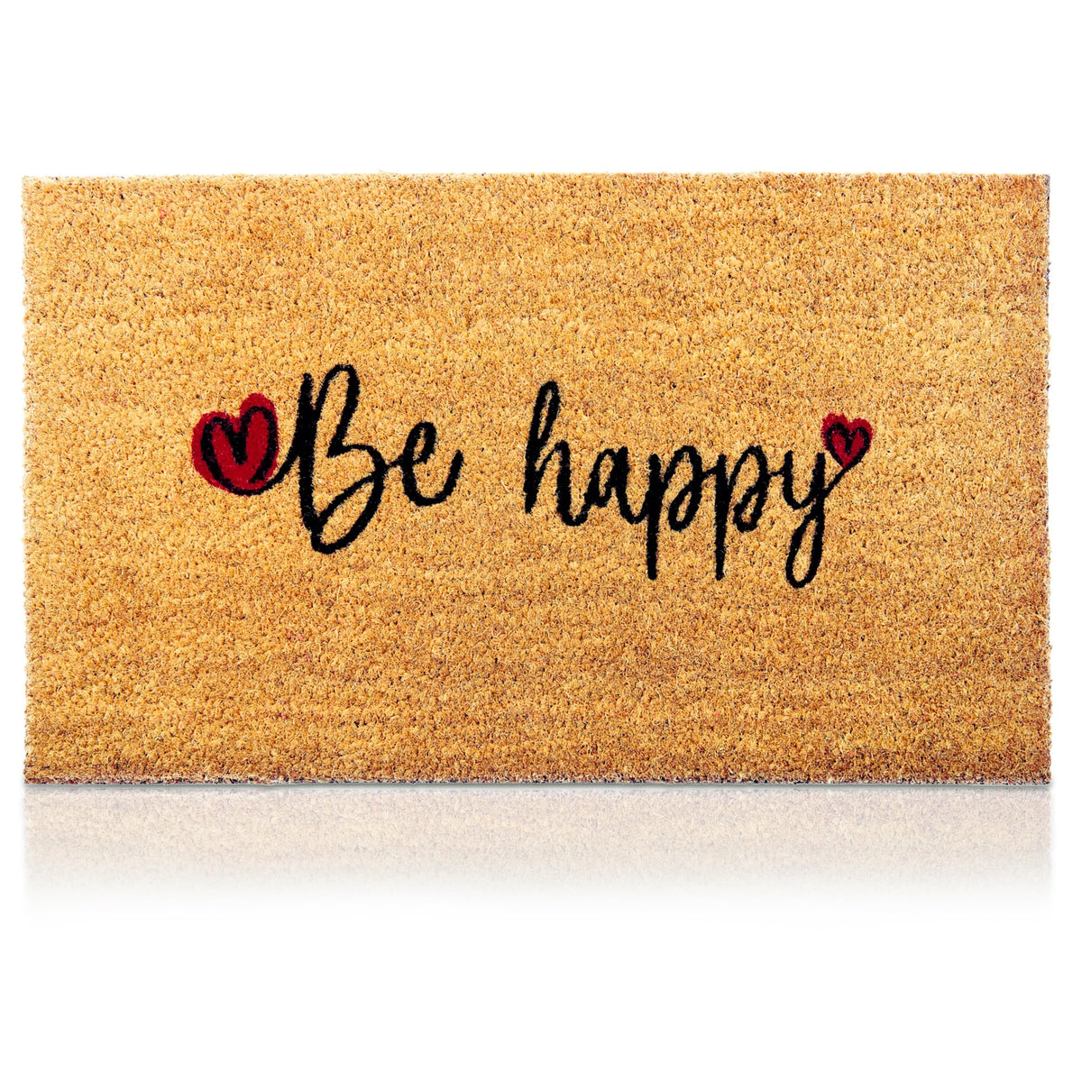 AMARU DOOR MATS Be Happy coir door mat front entry enhances curb appeal.