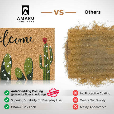 AMARU Cactus entryway mat on doorstep with minimalist style