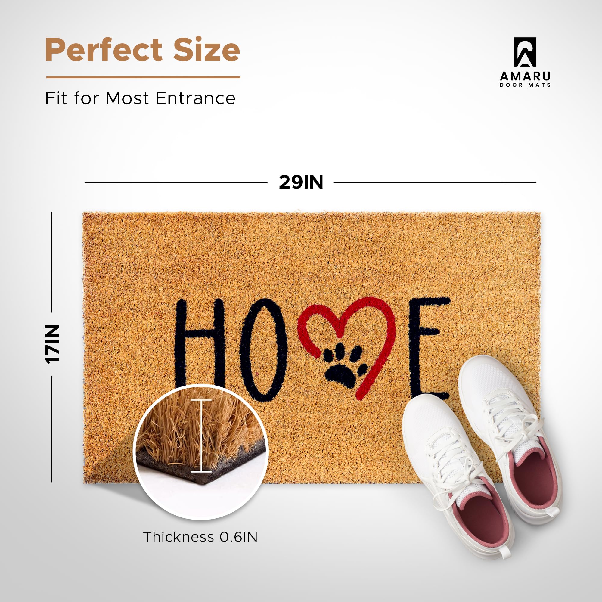 AMARU DOOR MATS coir surface adds natural texture and durability