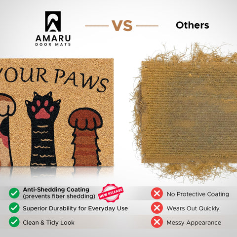 AMARU DOOR MATS anti-slip PVC layer adds grip on tile or wood floors.