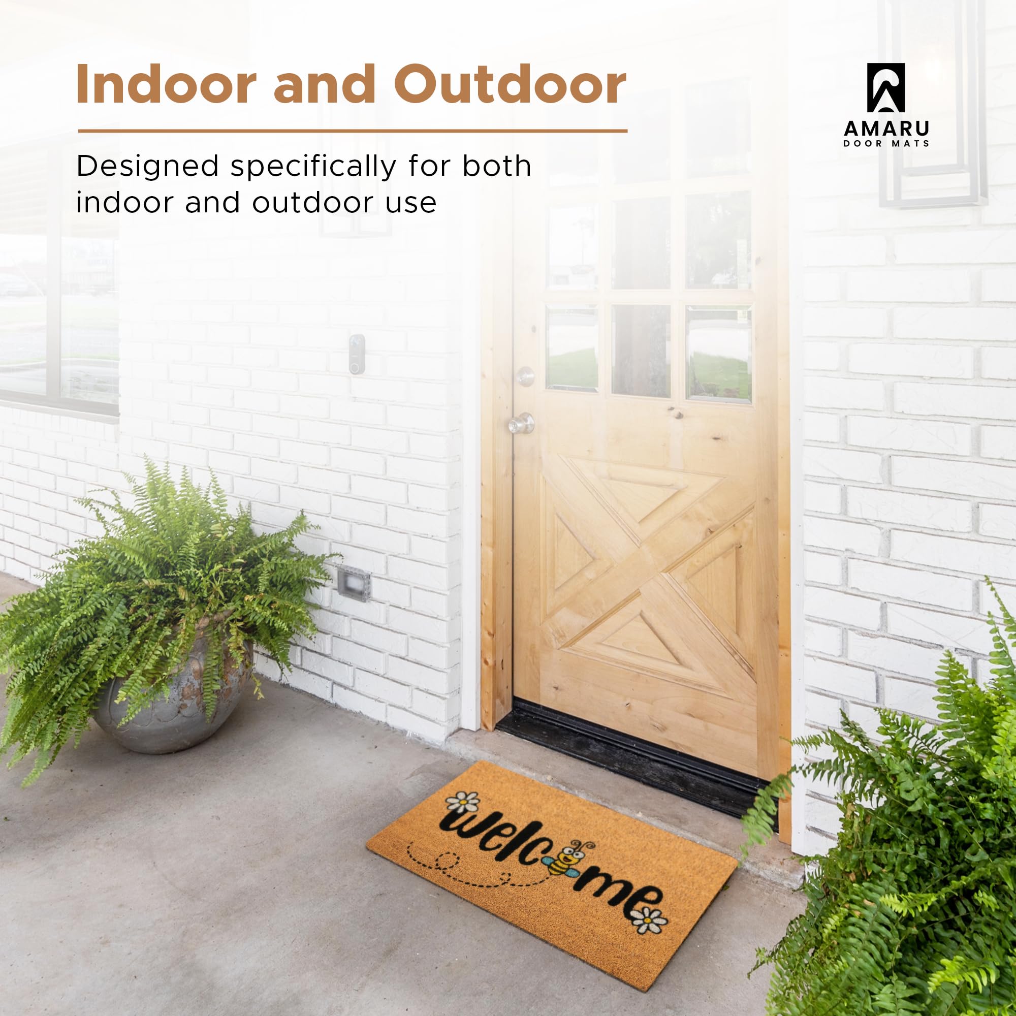 AMARU DOOR MATS Bee entryway keeps patios inviting and clean.