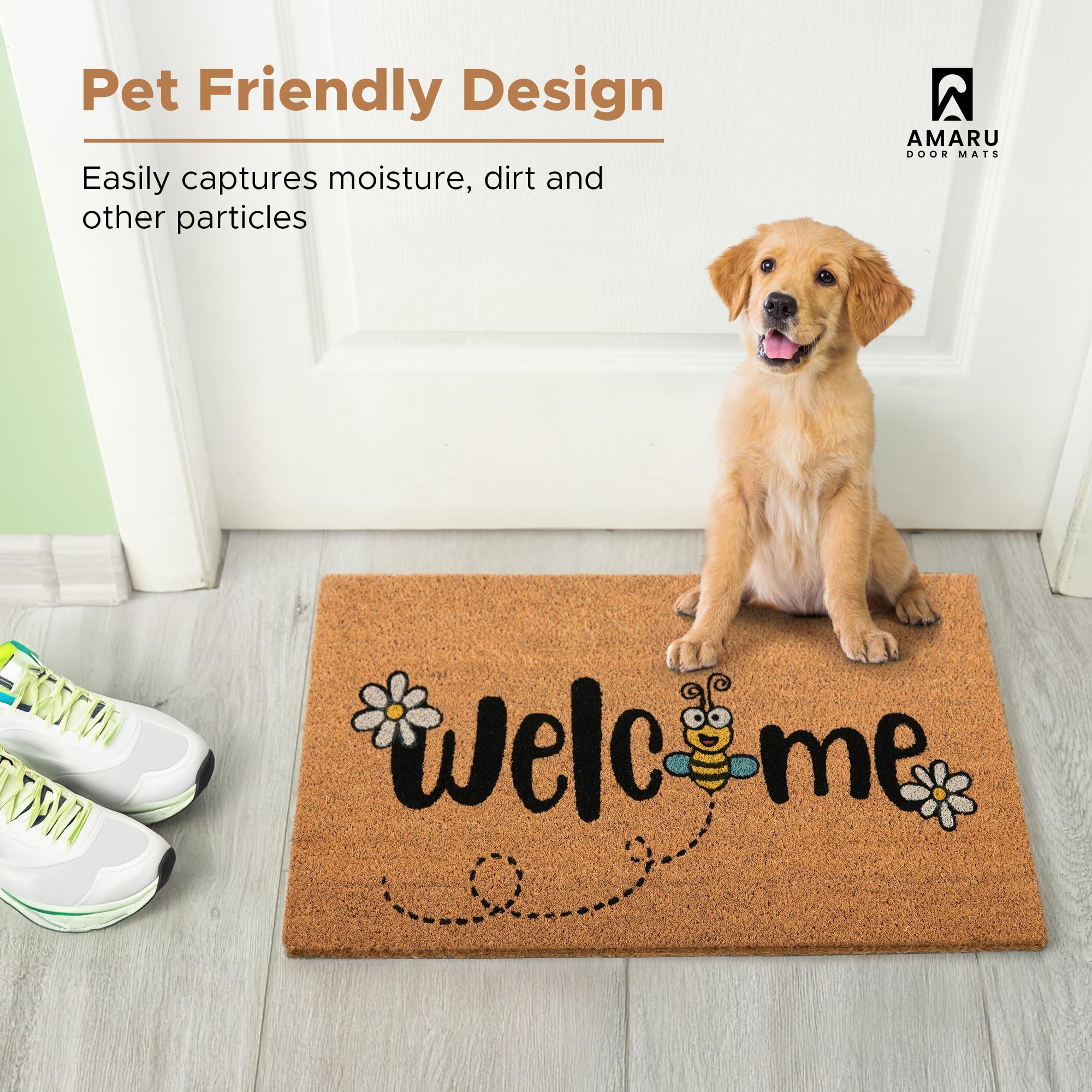 AMARU DOOR MATS Bee gift idea for new homeowners and hosts.