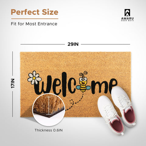 AMARU DOOR MATS Bee non-slip backing helps prevent slips on floors.