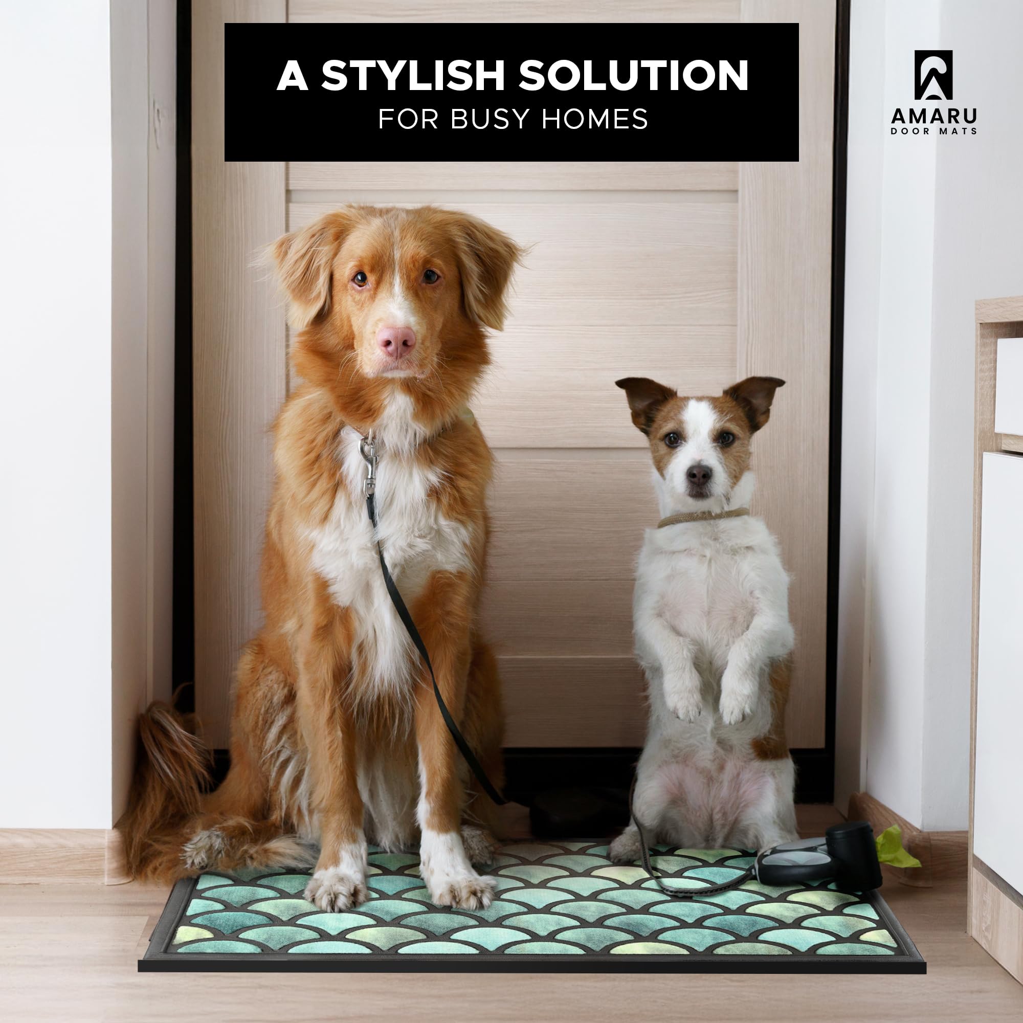 AMARU DOOR MATS easy-to-clean design, shake or rinse for quick refresh