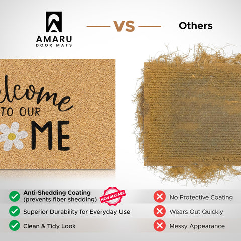 AMARU DOOR MATS durable backing supports heavy foot traffic.