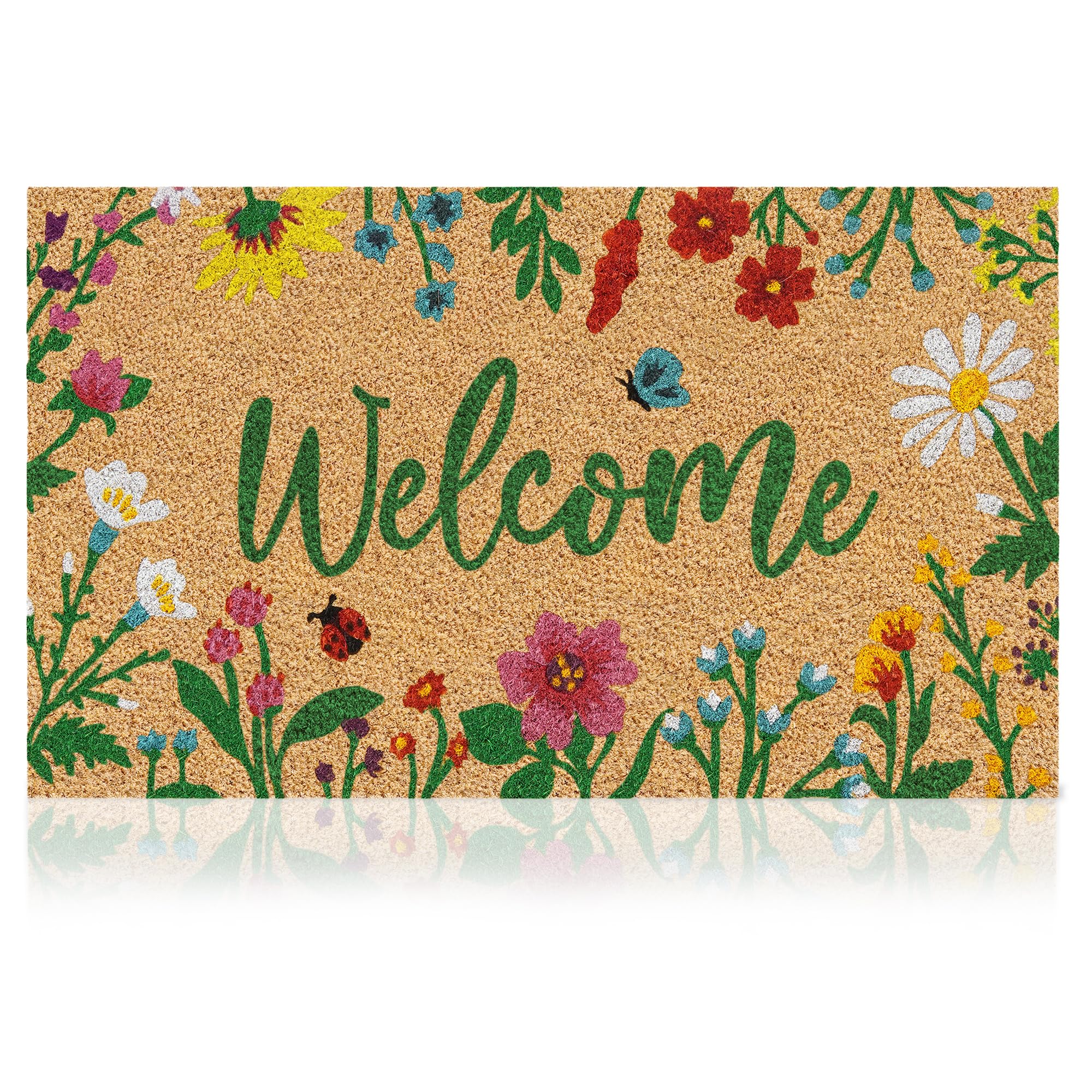 AMARU DOOR MATS floral pattern close-up for a welcoming entrance