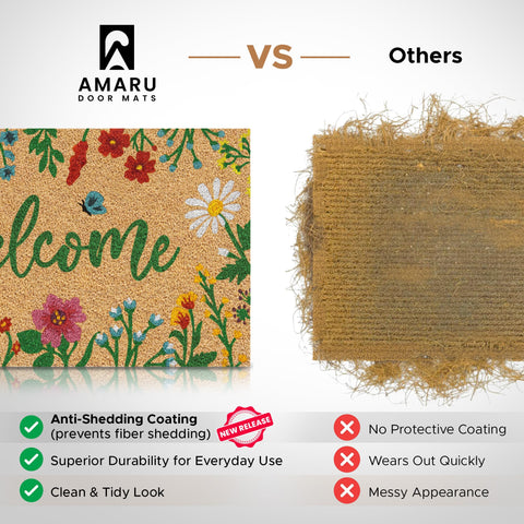 AMARU DOOR MATS coir surface close-up highlighting dirt capture