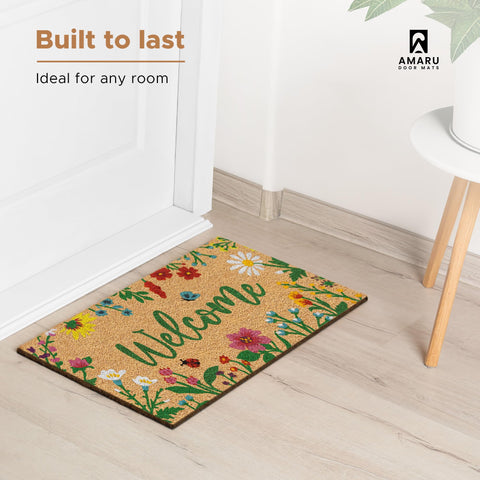 AMARU DOOR MATS minimalist floral design enhances curb appeal