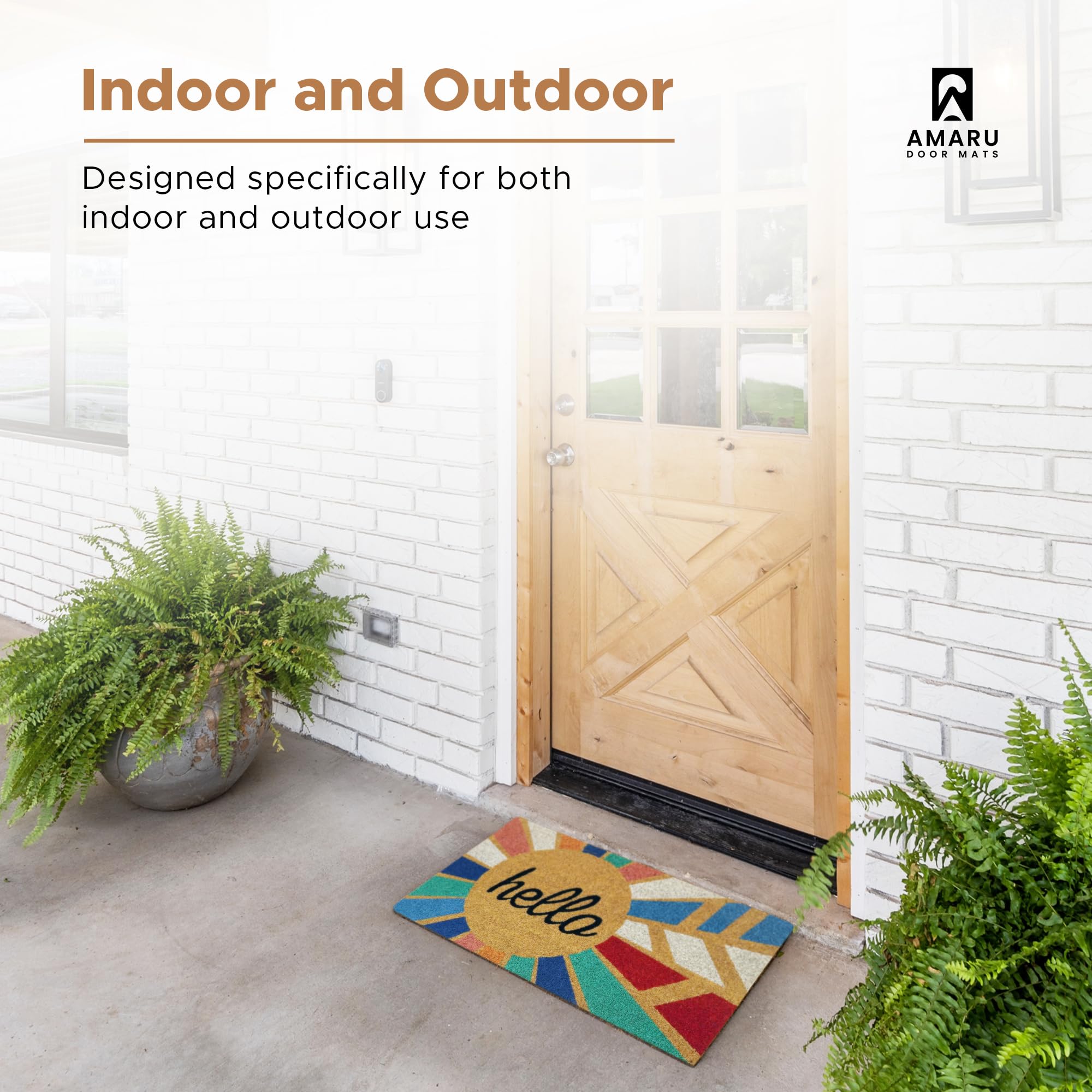 AMARU DOOR MATS heavy-duty backing stays in place at door