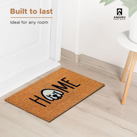 AMARU DOOR MATS Heavy-duty backing stays in place on busy porches.