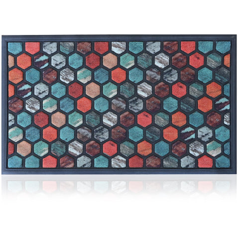 AMARU DOOR MATS Hive 18x30 front door mat traps dirt and moisture, keeping entry clean.
