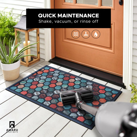 AMARU DOOR MATS Hive easy-clean design lets you shake, vacuum, or rinse.