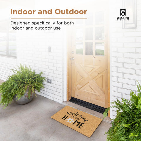 AMARU DOOR MATS minimalist natural design adds calm to porch.
