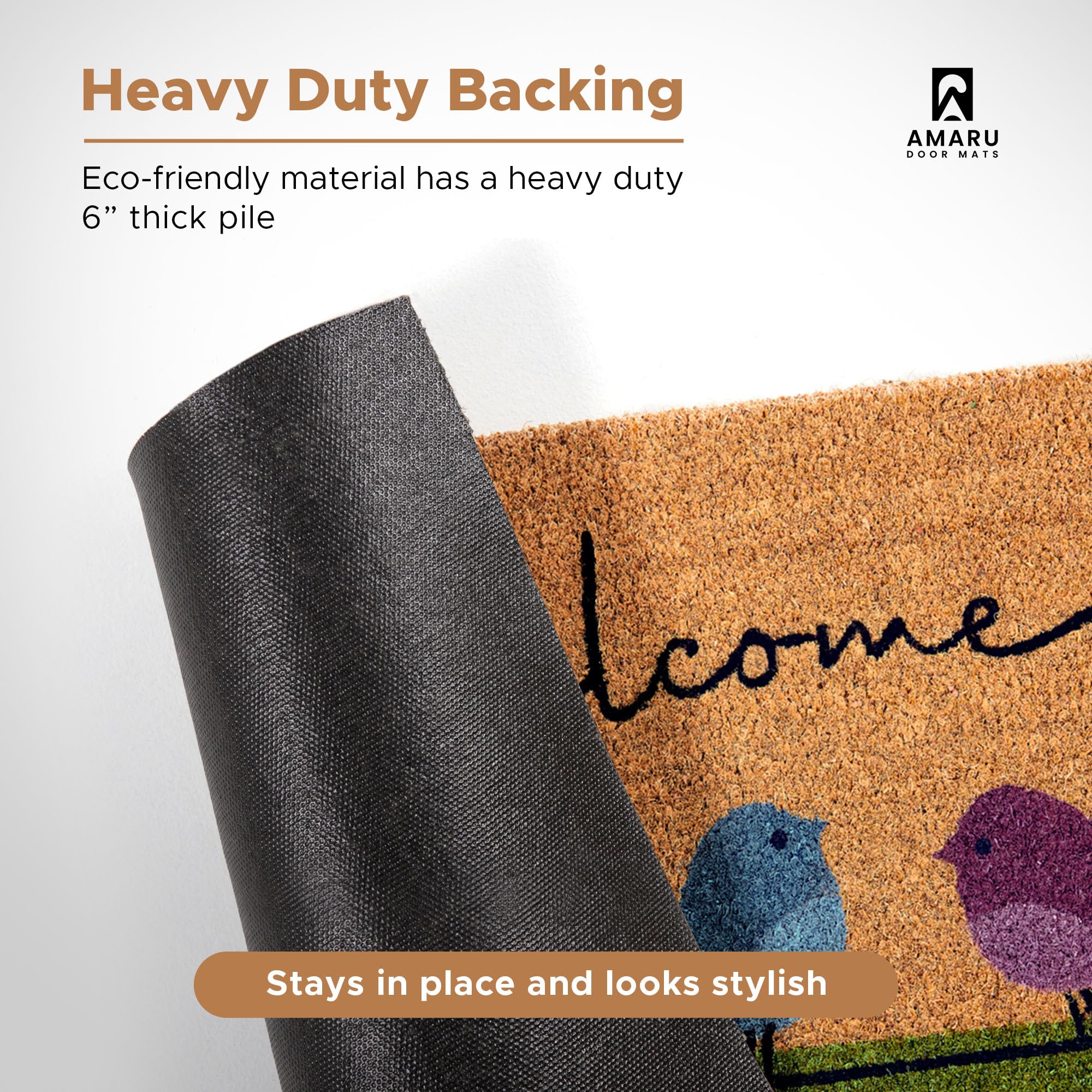 AMARU DOOR MATS Minimalist original design complements modern foyers.