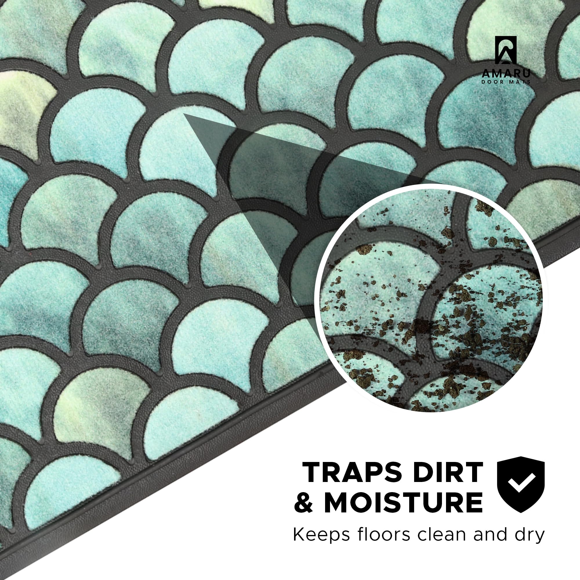 AMARU DOOR MATS raised edges trap dirt and shield floors