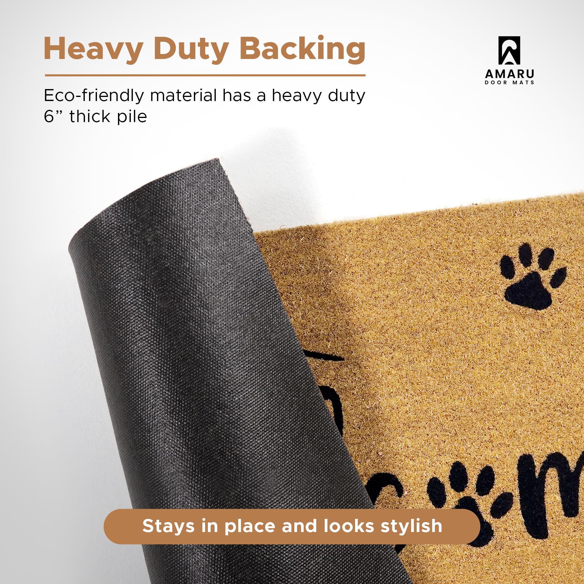 AMARU DOOR MATS Welcome Paws entryway decor for minimalist homes
