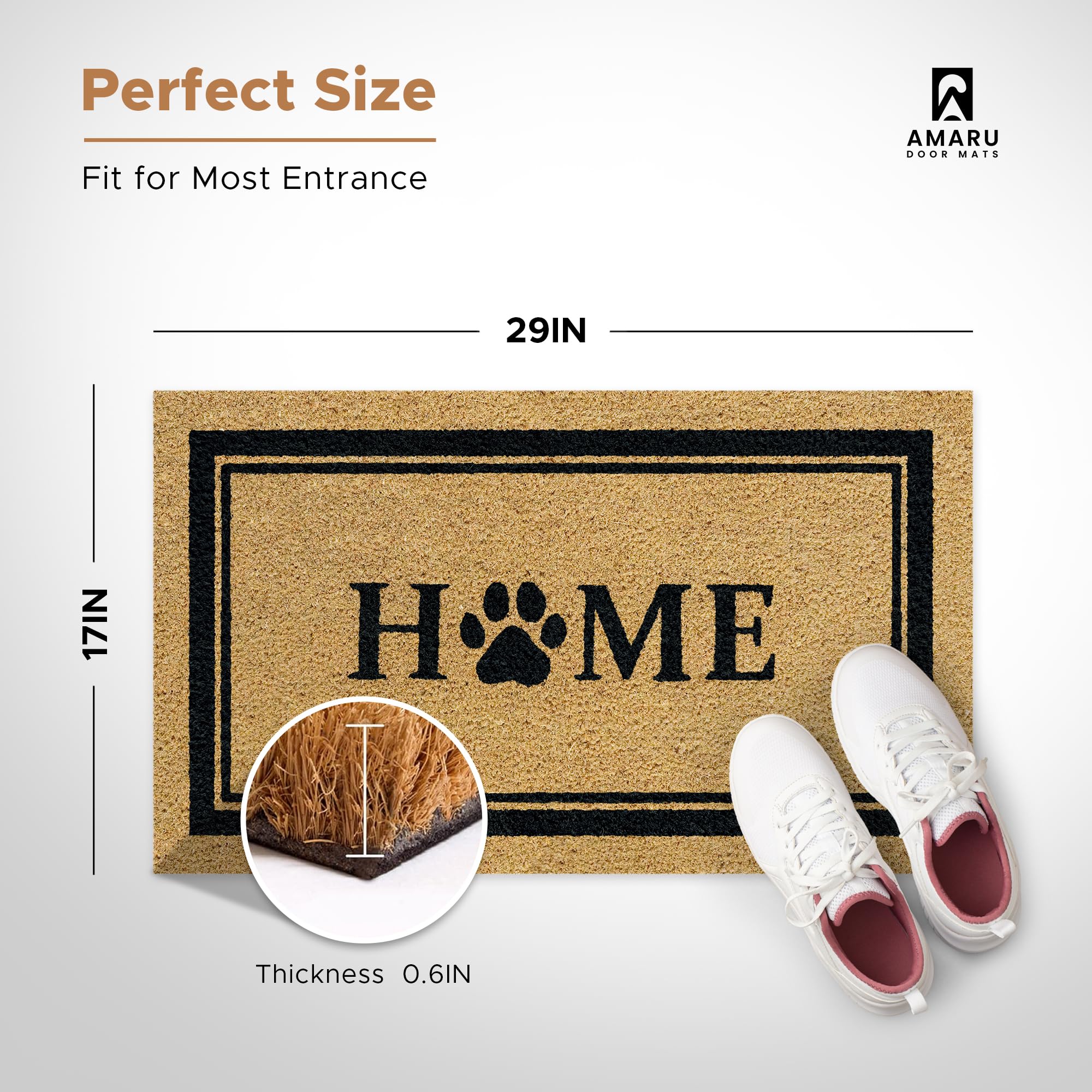 AMARU DOOR MATS Home Dog Classic close-up of coir surface trapping dirt
