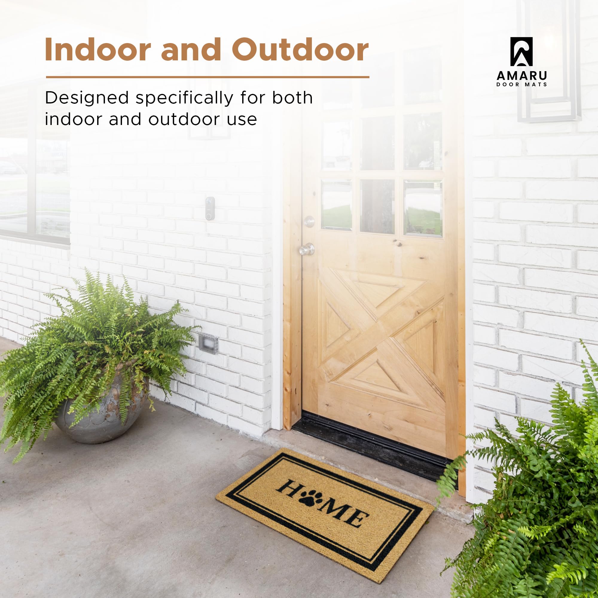 AMARU DOOR MATS Home Dog Classic natural fiber close-up shows texture