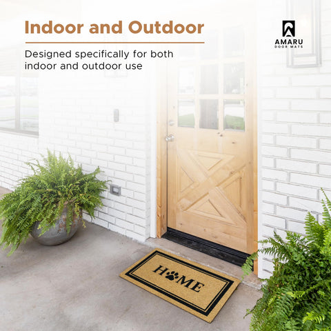 AMARU DOOR MATS Home Dog Classic natural fiber close-up shows texture