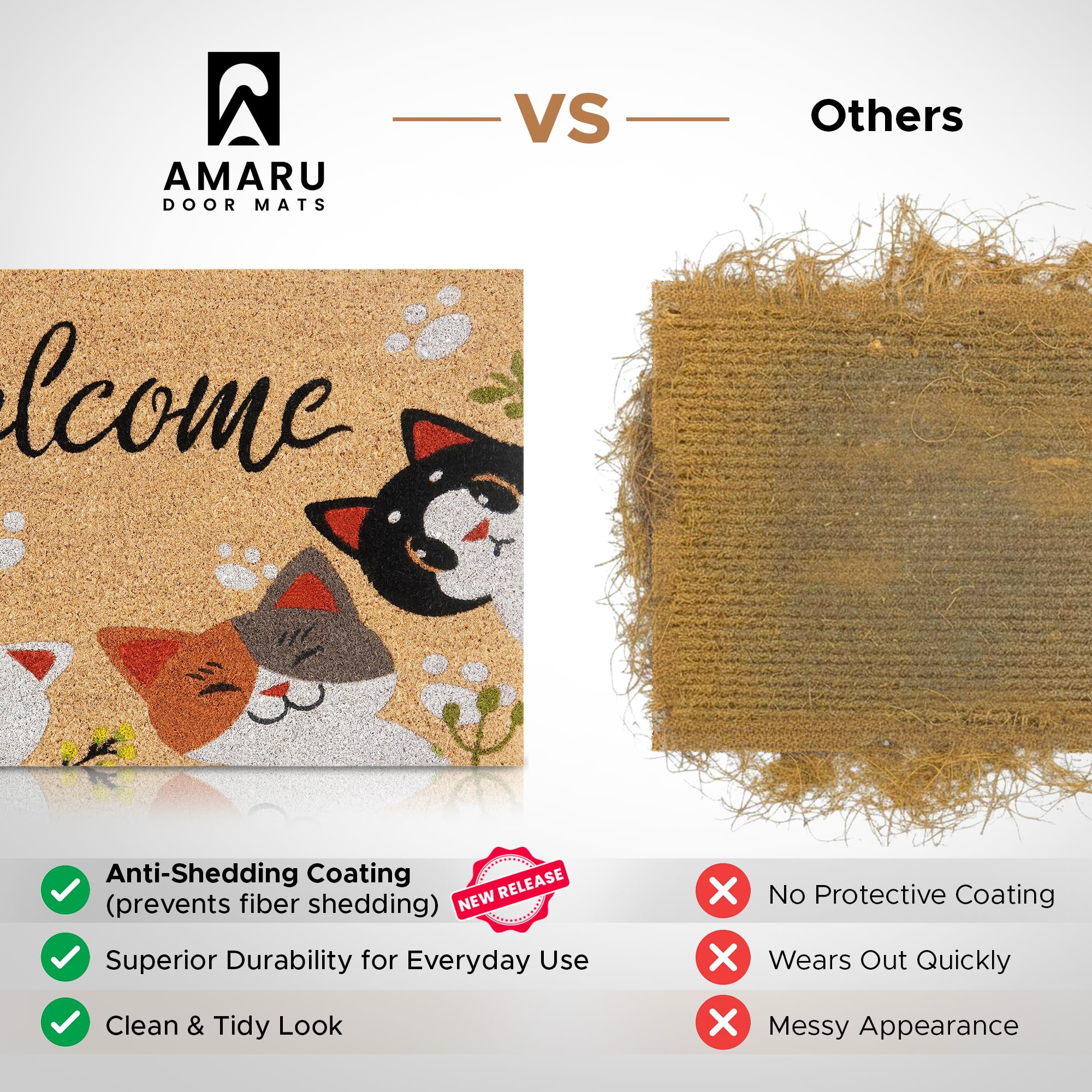 AMARU entryway cats welcome mat showcases minimalist design for modern homes