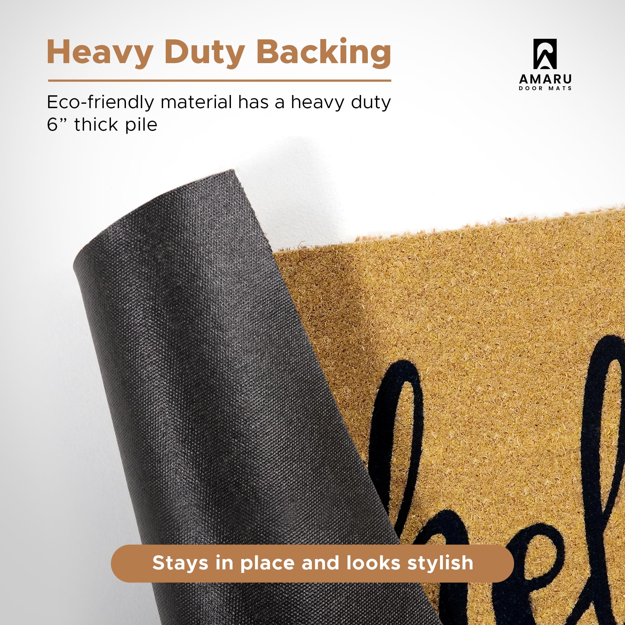 AMARU DOOR MATS Hello Classic 2 minimalist design complements modern entryways.