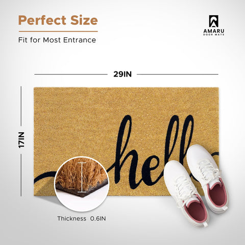 AMARU DOOR MATS Hello Classic 2 texture close-up highlights natural fibers and durability.
