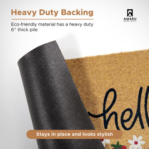 AMARU Hello Strawberries mat helps keep interiors clean by trapping dirt